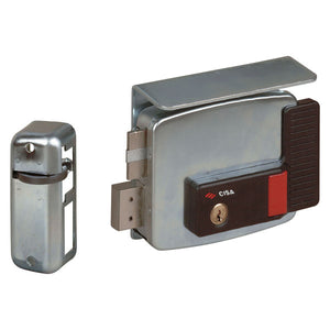 CISA Serratura elettrica destra/sinistra scrocco + mandata entrata 70/60 mm. con pulsante