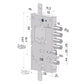 SECUREMME Serratura triplice 253 DOPPIO CILINDRO INTERASSE 28 mm con cuore cilindro