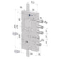 SECUREMME Serratura triplice 253 DOPPIO CILINDRO INTERASSE 37 mm con cuore cilindro