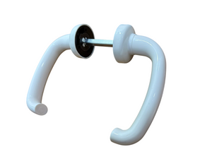 ESINPLAST Maniglia CRISTINA in resina LUCIDA con borchia tonda e molla di ritorno (Brevettata) in Nylon