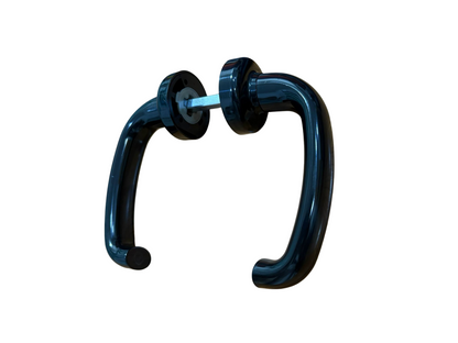 ESINPLAST Maniglia CRISTINA in resina LUCIDA con borchia tonda e molla di ritorno (Brevettata) in Nylon