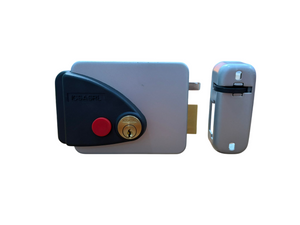 ICSA Serratura elettrica sinistra/destra con pulsante, per porte in ferro entrata 50/60/70/80 mm.