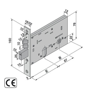 WELKA ELETTROSERRATURA FASCIA E. 80 mm. F. 22