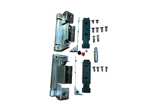 SAVIO KIT CERNIERA PER ANTA AFFIANCATA RIBANTATRE ADATTA A PROFILI CAMERA EUROPEA - FINITURA PVD INOX SATINATO