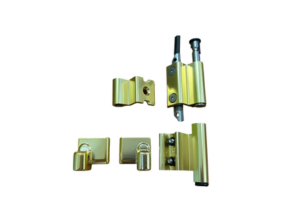 SAVIO KIT CERNIERA AMBIDESTRA PORTATA 110 Kg. IN ALLUMINIO COLORE ORO LUCIDO HL