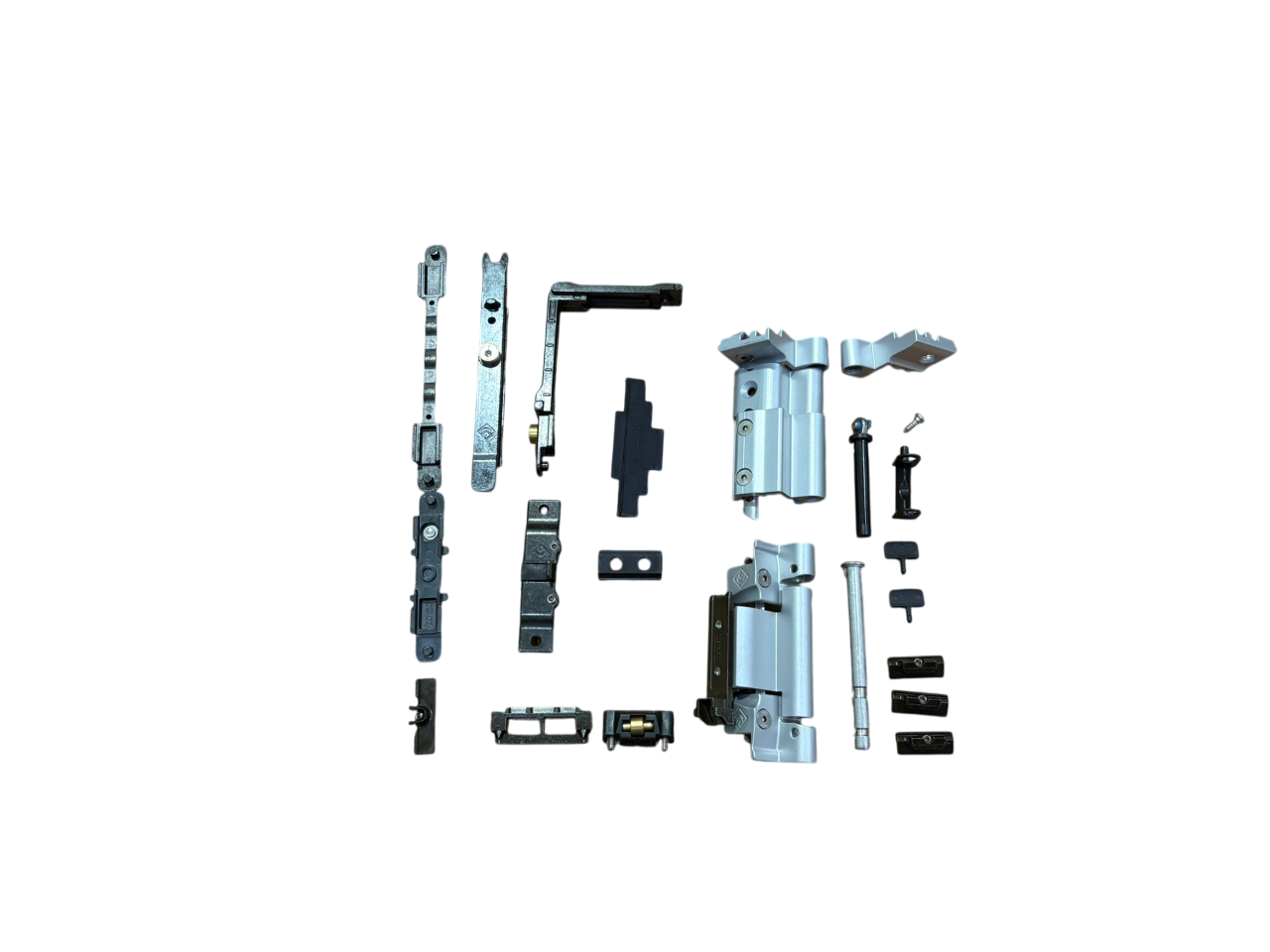 Master Cerniera Anta ribalta WEEN per R40 cerniere alluminio estruso e zama kit base con anti falsa manovra superiore portata massima 140 Kg Colore Argento Effetto Ossidato