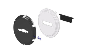 Kit inserto Ø46 piano doppia mappa SECUREMME in alluminio anodizzato nero F5 per 4300/4350/4400/4501/4505/4509/4555