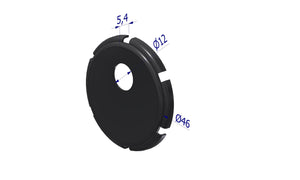 SECUREMME Inserto piano per codolo a cilindro diametro Ø 46 mm per piastrine serie 4300, 4350, 4506, 4509, 4556, 4770 Nero