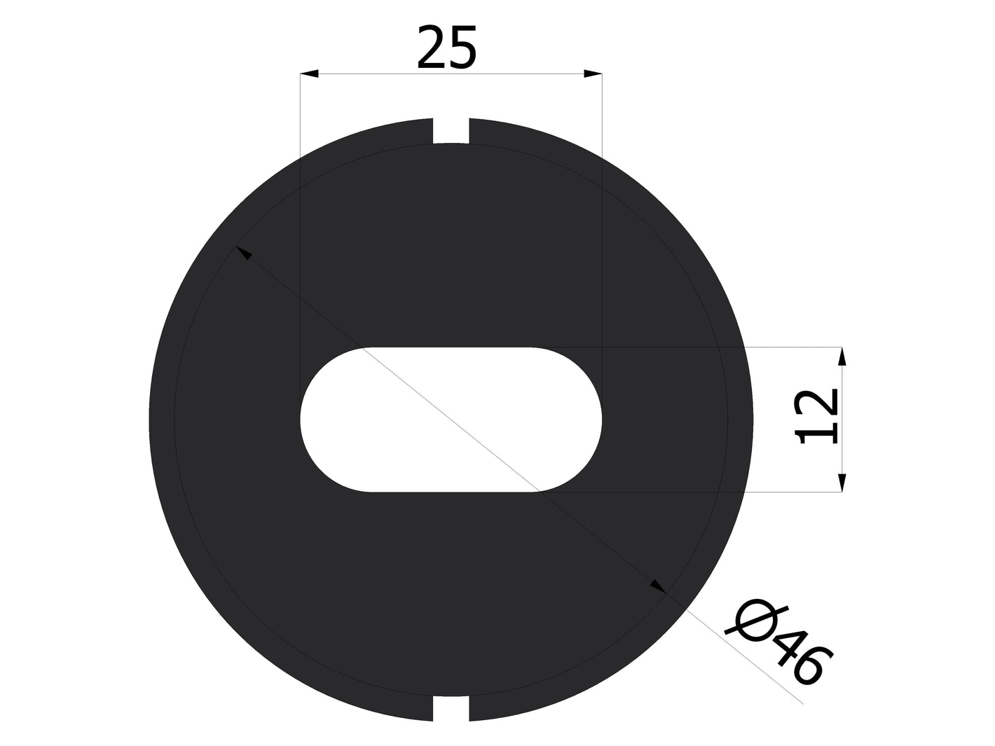 SECUREMME Inserto diametro 46 per limitatore scorrevole adatto a 4300/4350/4400/4509 colore nero
