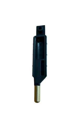 MASTER TERMINALE ASTA MODELLO "SIRIO" CON PERNO DECENTRATO A SINISTRA PER PROFILI R40 - IN NYLON CON PUNTALE IN OTTONE