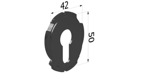 SECUREMME Inserto ovale piano cilindro in nylon nero per 4310/4510