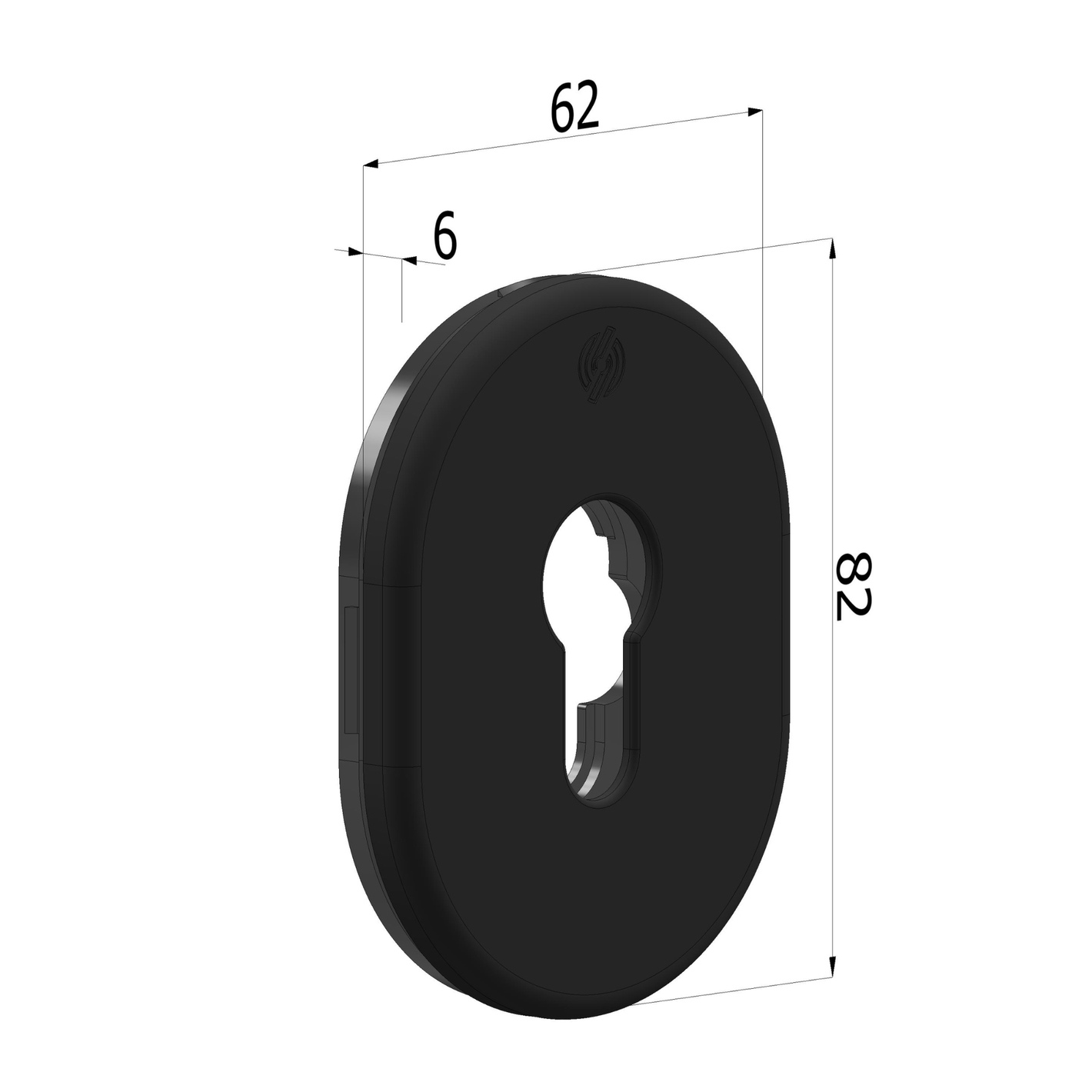 Piastrina Per Cilindro Europea Securemme - Modello Ovale 62x82mm, Finitura Argento - Foto 8