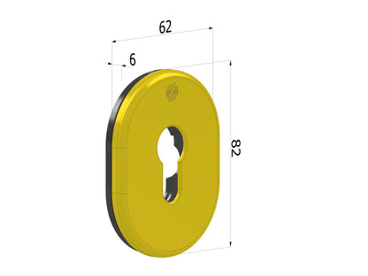 SECUREMME BOCCHETTA 62X82X6 YALE COLORE ORO Completa di supporto plastico PL4302XBK.