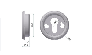 SECUREMME Vaschetta FORZIERE antistrappo 4331 H18 mm per protector Ø46 mm in acciaio zincato bianco