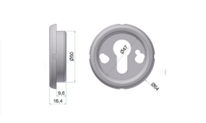 SECUREMME Vaschetta FORZIERE antistrappo 4331 H18 mm per protector Ø46 mm in acciaio zincato bianco