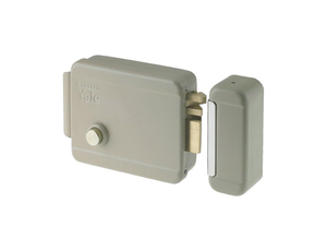 YALE Serratura elettrica destra/sinistra con pulsante per ferro da applicare, entrata 50/60 mm. - finitura zincata