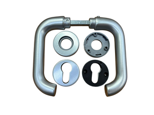 GHIDINI PIETRO BOSCO 238 DOPPIA MANIGLIA Q.8 ROSETTA TONDA BOCCALE YALE DA 45 COLORE ARGENTO