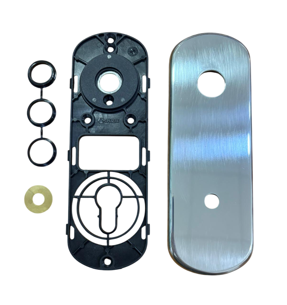 GHIDINI PIETRO BOSCO GHIBLI PLACCA CON FORO 10 mm. CROMO LUCIDO PER CILINDRO CON POMO