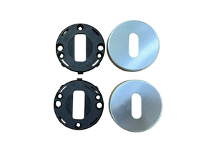 GHIDINI PIETRO BOSCO COPPIA DI BOCCHETTA YALE 50x7 mm. TONDA PATENT SENZA BUSSOLA COLORE ARGENTO