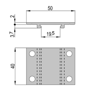 PETTITI GIUSEPPE Attacco a soffitto in alluminio - completo di n.4 tasselli ad espansione