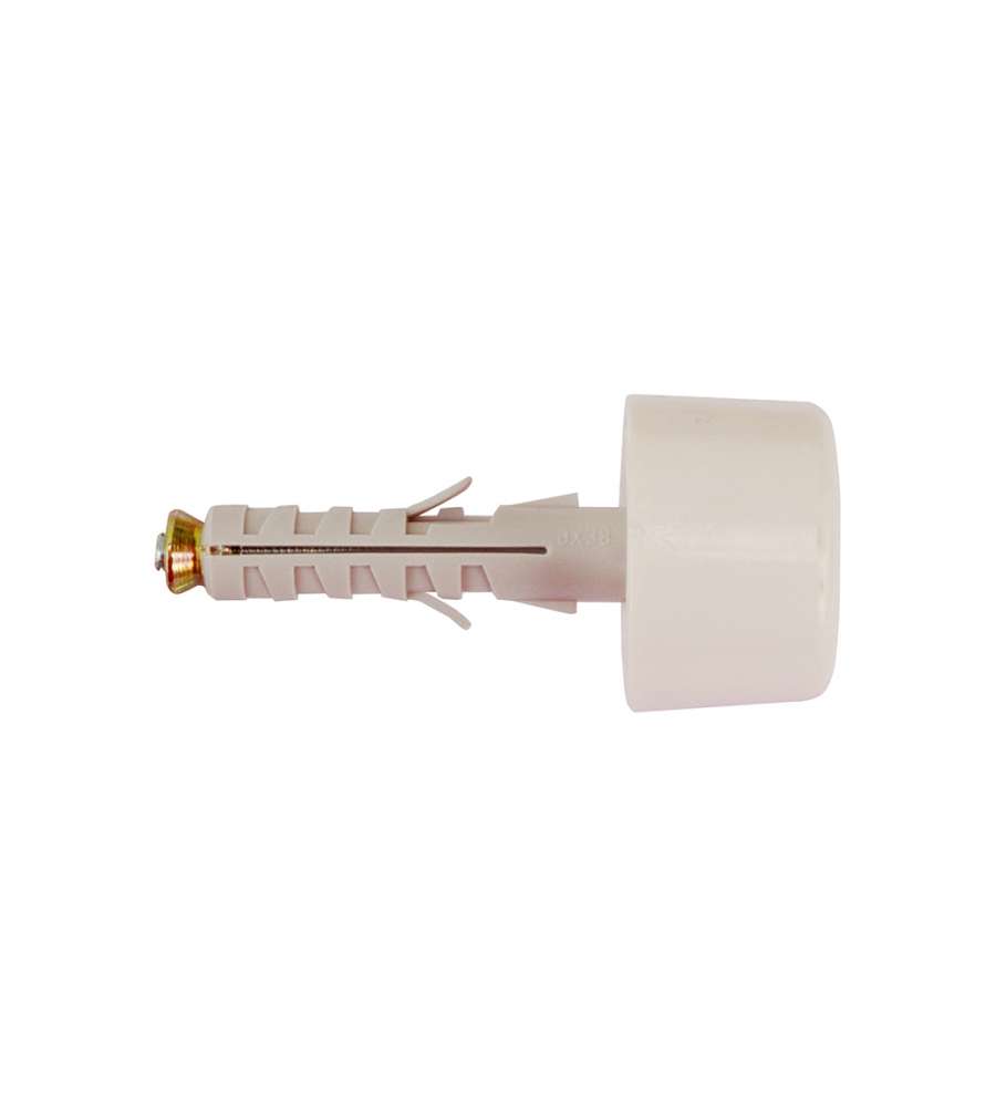 TECFI TASSELLO CON VITE DIAMETRO 9x40 mm. IN NYLON CON PARACOLPI IN GOMMA BIANCA