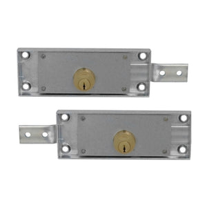POTENT Coppia serratura per serranda laterale, cilindro catenaccio piegato