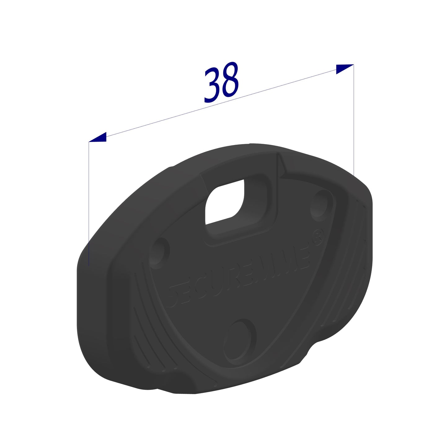 SECUREMME Impugnatura per chiavi a cilindro in nylon nero