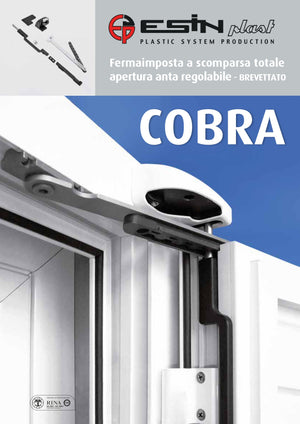ESINPLAST COBRA apertura 180° Fermo imposta sx a scomparsa totale con apertura anta 180° profilo C.E. piste decentrate (Brevettato) in Acciaio Nero 9005
