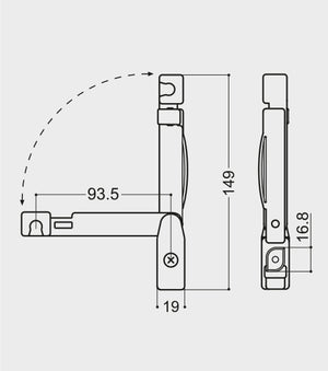 ESINPLAST Braccetto a scomparsa socchiudi finestra manuale in Nylon Nero 9005
