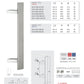 FIMET Maniglione modello OREGON 841Z in acciaio inox satinato. Sezione barra 40x10 mm. Kit di fissaggio a coppia incluso. Kit di fissaggio montaggio singolo per legno incluso.