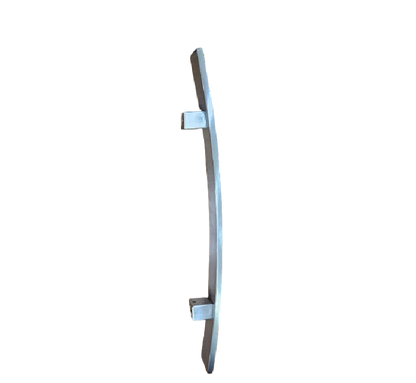 FIMET Maniglione curvo per porte modello FLORIDA  in Acciaio Inox Satinato mm. 300. Sezione barra 40x10 mm. Kit di fissaggio a coppia incluso. Kit di fissaggio montaggio singolo per legno incluso.
