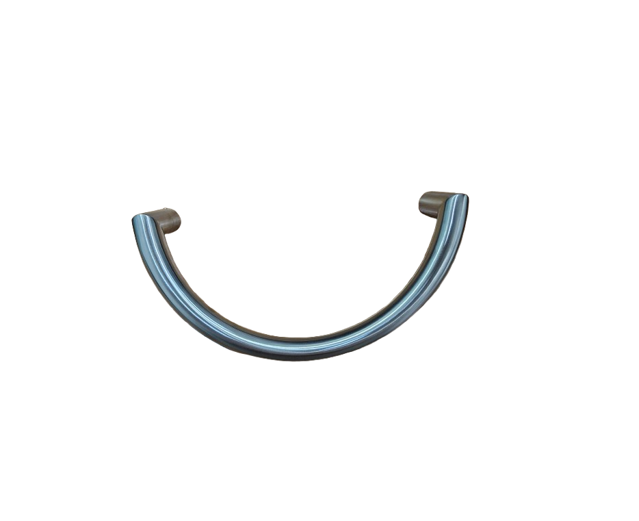FIMET Maniglione per porte diam. 32 mm., modello ARKANSAS tubolare zancato in Acciaio Inox. Kit di fissaggio montaggio singolo e doppio per legno, ferro e vetro  incluso. Senza rosette.