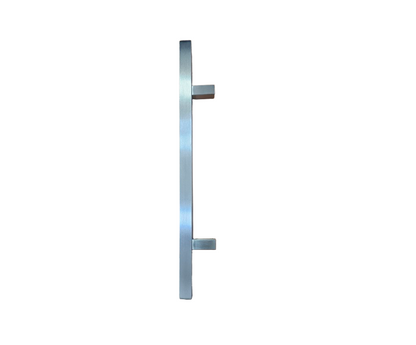FIMET Maniglione quadrato per porte modello TEXAS. Acciao Inox.  Kit di fissaggio a coppia incluso. Kit di fissaggio montaggio singolo per legno incluso.