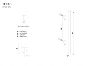 FIMET Maniglione zancato modello TEXAS in AcciaIo Inox. Kit di fissaggio incluso.