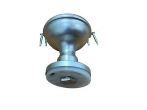 GHIDINI PIETRO BOSCO BLINDO POMOLO CENTROPORTA MM.65 CON ROSETTA TONDA DIAMETRO 51x7MM. COLORE ARGENTO F1