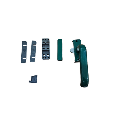 GIESSE Maniglia a tavellino modello BRAVO linea EURO per finestre a bilico e a sporgere gradino 6,5-7-8. Colore ral 6005 verde muschio
