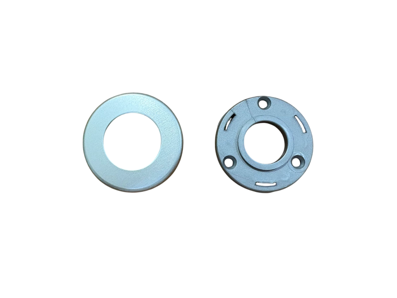 MG SERRATURE COPPIA ROSETTA TONDA ALLUMINIO COLORE ARGENTO
