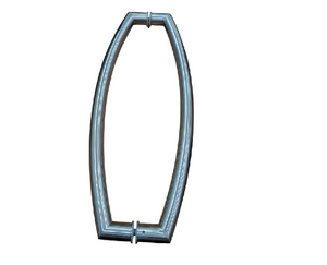 MASTER Maniglione doppio sagomato in acciaio inox con finitura satinata diametro 32 lunghezza 560 mm.
