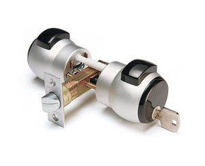 Serrature Meroni PREMI-APRI MODELLO "N13" SCROCCO ENTRATA 80 mm. CON CONTROPIASTRA REGOLABILE COLORE ARGENTO