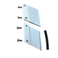 COMPAS SUPPORTO SINISTRO A PINZA 70 mm. INCLINATO 30° PER VETRI DA 8 mm. - FINITURA ALLUMINIO ESTRUSO COLORE ARGENTO