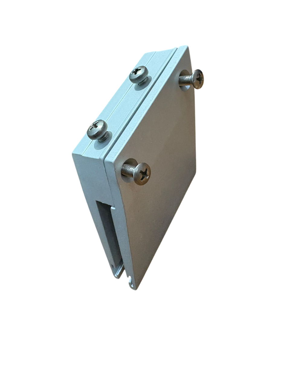 COMPAS SUPPORTO SINISTRO A PINZA 70 mm. INCLINATO 30° PER VETRI DA 8 mm. - FINITURA ALLUMINIO ESTRUSO COLORE ARGENTO