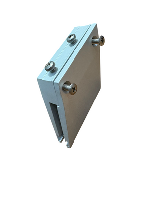 COMPAS SUPPORTO SINISTRO A PINZA 70 mm. INCLINATO 30° PER VETRI DA 8 mm. - FINITURA ALLUMINIO ESTRUSO COLORE ARGENTO