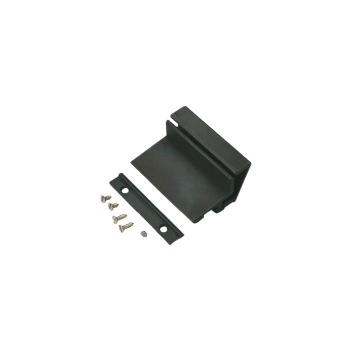 Savio Maniglia laterale a scatto in alluminio, 4 viti TS Ø 3,9x9,5 e 1 grano M5x6 in acciaio zincato. Colore CAFFE' ANODIZZATO