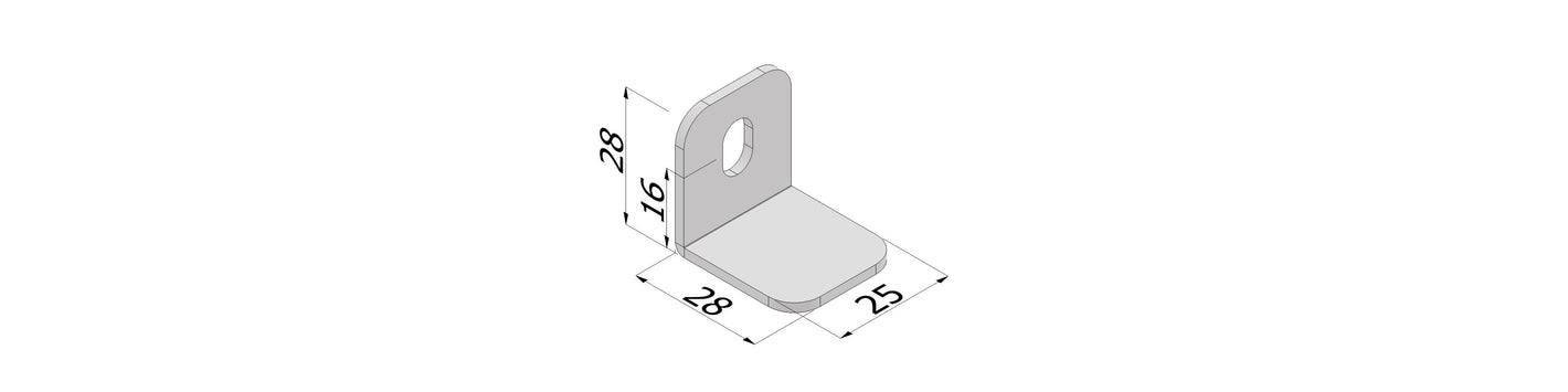SECUREMME Squadretta 27,6X27,6X2 mm asola 7x11 per attacco laterale serie 24/25/26/27