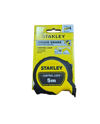 STANLEY® CONTROL-LOCK™ Flessometro Nylon da 5 metri (larghezza nastro 25 mm.), con pulsante di bloccaggio del nastro di nuova generazione. Provvisto di magnete separabile