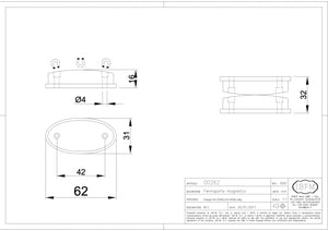 IBFM Coppia Ferma Persiana Magnetico dimensioni 62 mm da avvitare per superifici in legno e ferro colore Bianco