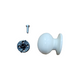 SAGUATTI Pomolo in alluminio verniciato colore BIANCO ral 1013 Ø 70 mm. Dotato di sistema di fissaggio brevettato con base in nylon a ghiera dentata e vite.