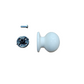 SAGUATTI Pomolo in alluminio verniciato colore BIANCO ral 1013 Ø 70 mm. Dotato di sistema di fissaggio brevettato con base in nylon a ghiera dentata e vite.
