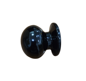 SAGUATTI Pomolo in alluminio verniciato colore NERO Ø 70 mm. Dotato di sistema di fissaggio brevettato con base in nylon a ghiera dentata e vite.