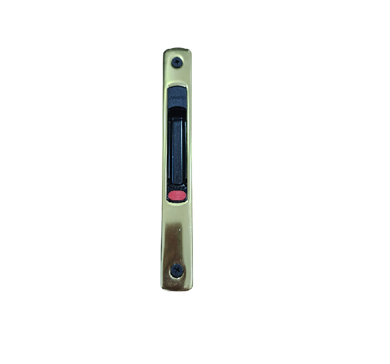 Savio Chiusura singola laterale, maniglia ad incasso scorrevole arrotondata e manuale, in alluminio e zama, 2 viti TS M5x16 in acciaio inox 304, premontate, (brevettato). Colore ORO
